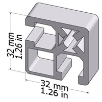 Structural Aluminum Profile 32x32 UL