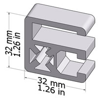 Structural Aluminum Clamp Profile 32x32