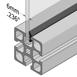 T-slot gasket for 6mm panels