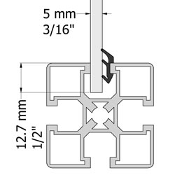T-slot gasket for 5mm panels
