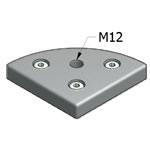 M12 Base plate for MiniTec 90 R 90 T-Slotted Aluminum Extrusion