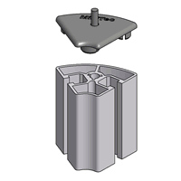 45 R 60 Degree T-Slotted Extrusion End Cap