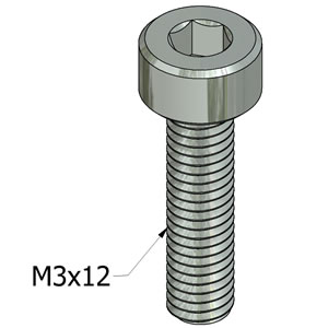 M3x12 Socket Head Cap Screw