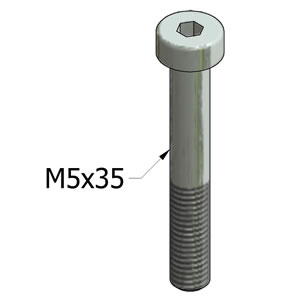 M5x35 Socket Head Cap Screw Low Head Din 7984 Zinc Plated