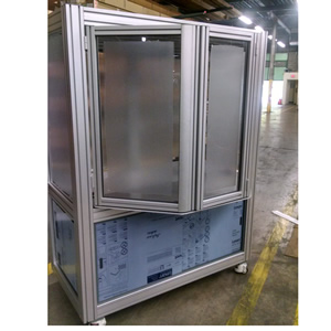 Machine Enclosure With Fold Open Door In Closed Position