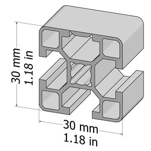 20.1085/0 Profilé aluminium 30x30 3G rainure 8mm MiniTec